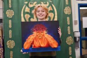 Toms river art student honored for emotive painting caving in