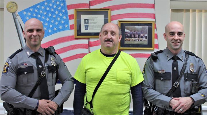Tow Truck Driver Saved by Manchester Police Stops at Headquarters to Say Thank You