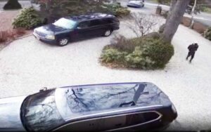 Caught on camera: toms river car thief realizes owner is in the car and runs