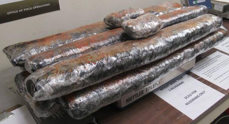 CBP Officers Seize over $1 Million in Methamphetamine at the Hidalgo International Bridge Packages containing 79 pounds of methamphetamine seized by CBP officers at Hidalgo International Bridge