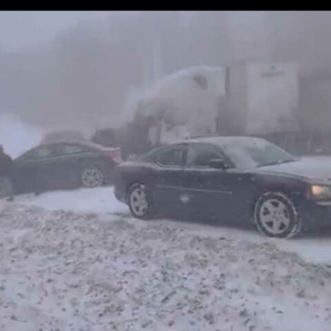 Fiery 50 vehicle crash during passing snow squall closes i-81 in schuylkill county - photo licensed by shore news network.