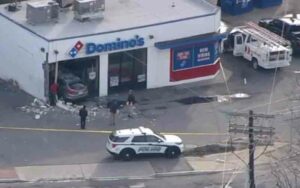 Driver smashes into Dominos restaurant in Pemberton