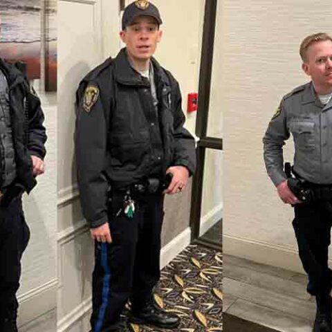 Armed toms river cops guarded the doors as ocean county republicans voted in secret during annual gop convention - photo licensed by shore news network.