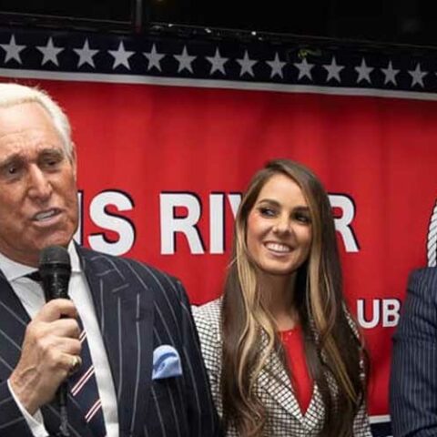 Roger stone rails "woke" new york police department, says blm can kiss his a-- at toms river town hall - photo licensed by shore news network.