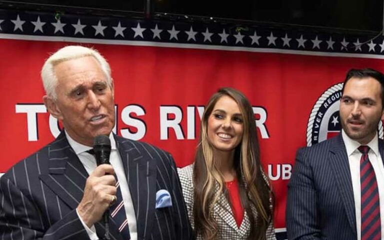 Roger stone rails "woke" new york police department, says blm can kiss his a-- at toms river town hall - photo licensed by shore news network.