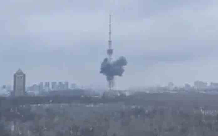 TV Tower Over Thousand Feet Tall Explodes After Russia Warns Of Missile Strikes