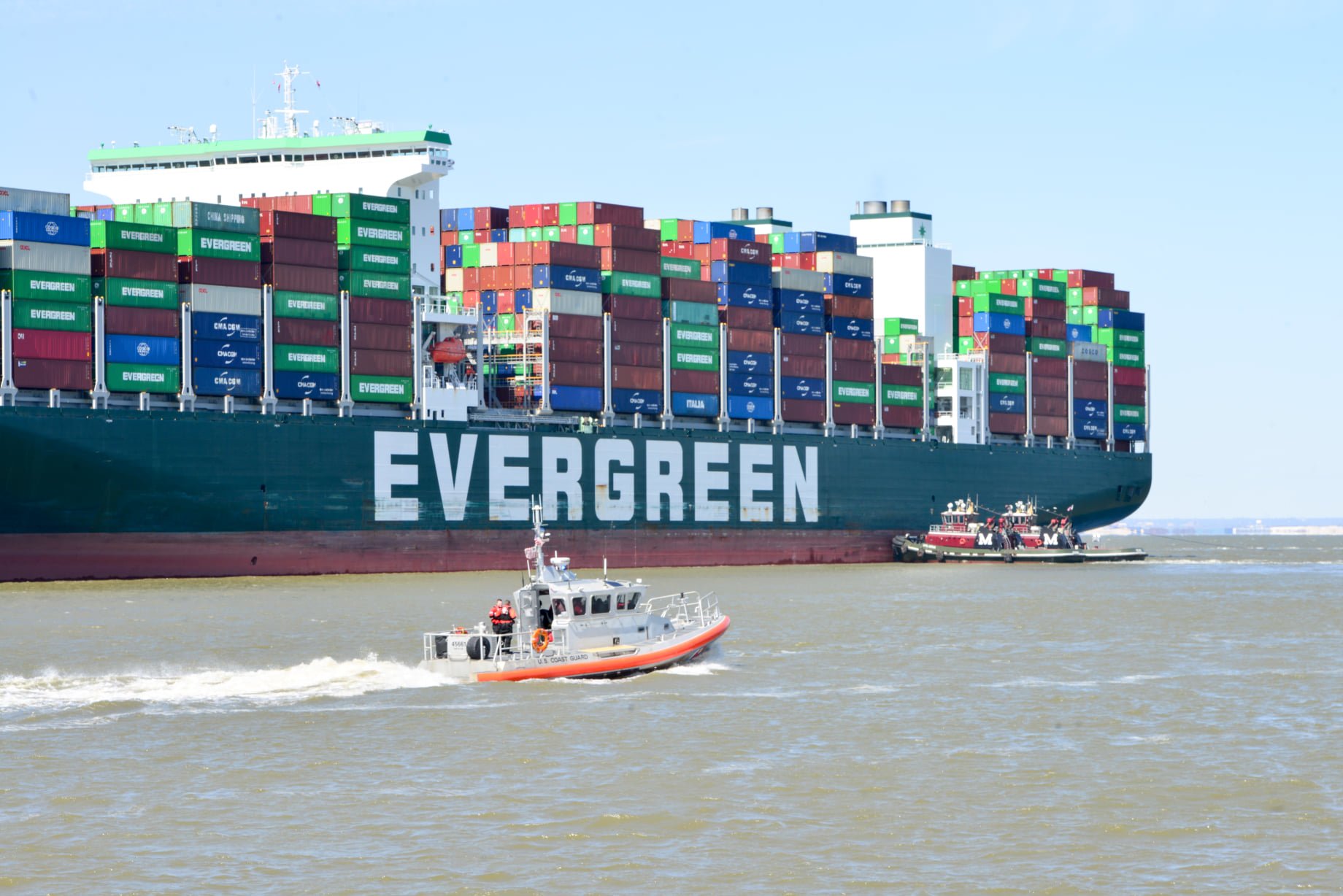 Evergreen Cargo Ship Stuck in the Chesapeake Bay to Be Unloaded After Refloat Attempts Failed