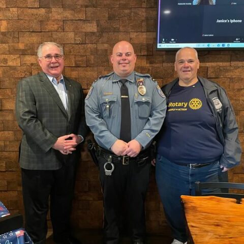 Robbinsville police lt. Inducted into rotary club - photo licensed by shore news network.