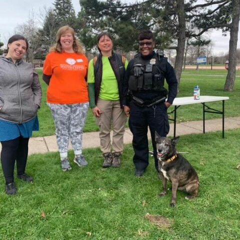 Buffalo police officers chip in to help civic groups with spring cleanup at parks - photo licensed by shore news network.