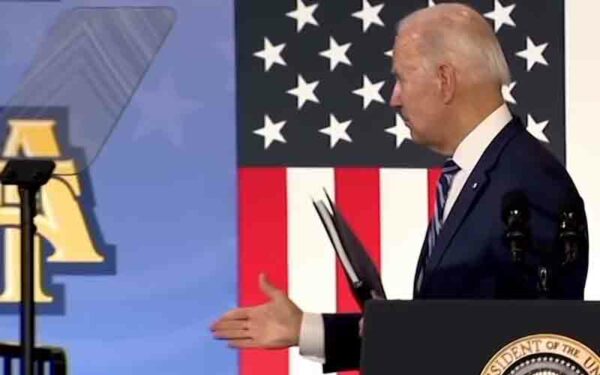 President Joe Biden Appears to Shake Hands with Thin Air After Economic Speech