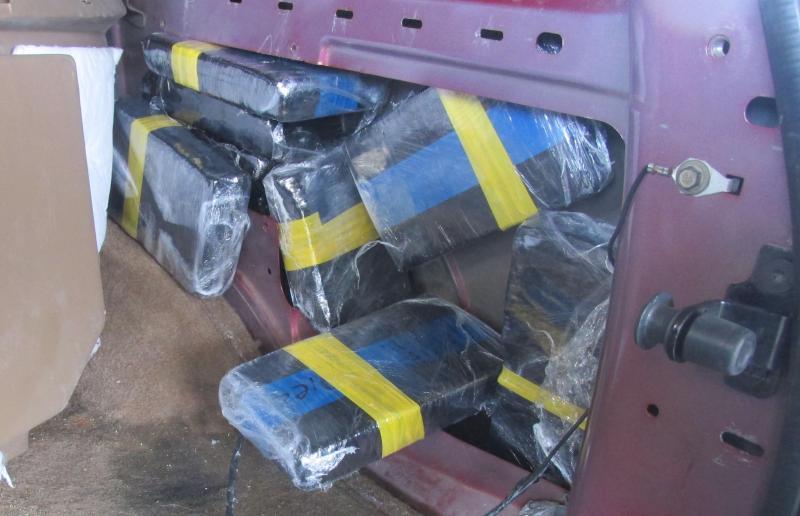 Drug bundles in vehicle panels.