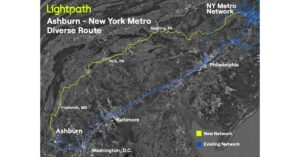 Lightpath announces new 300-mile diverse route between ashburn, va and new york metro