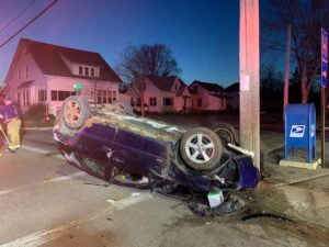 Sparta power outage caused by rollover vehicle crash