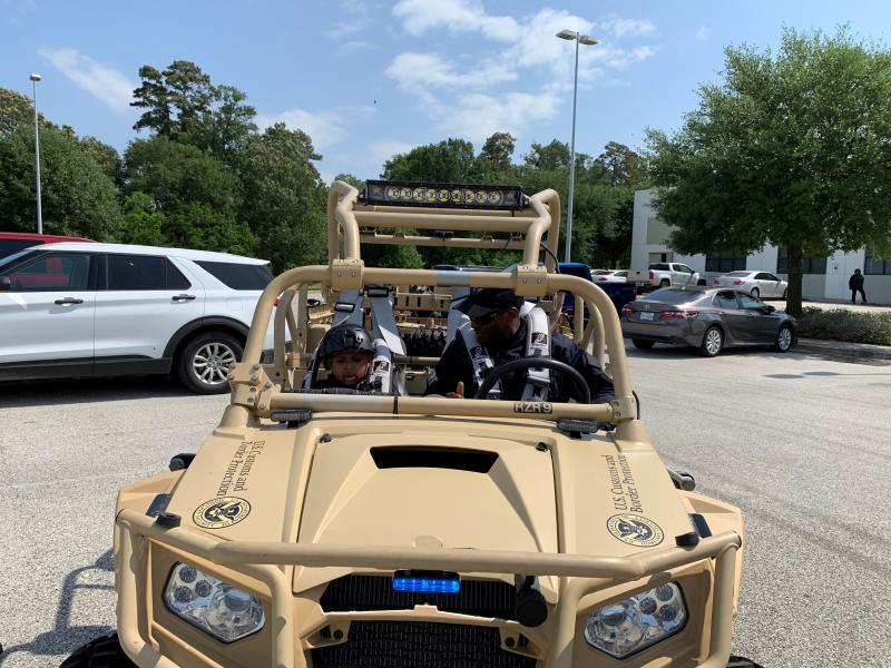CBP Swears in 10-year-old Officer MRZR familiarization ride