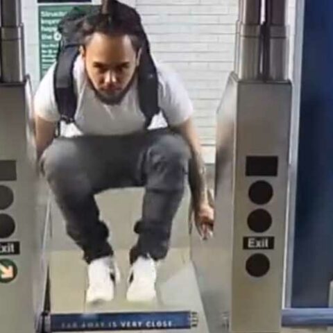 Man waves knife at nyc subway train full of passengers - photo licensed by shore news network.