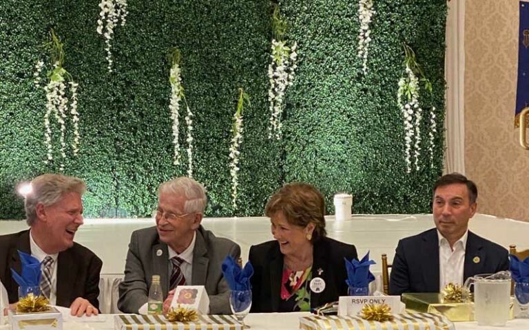 Sue kiley takes break from heated campaign to pal around with democrat frank pallone for muslim holiday - photo licensed by shore news network.