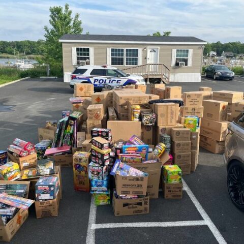 250 cases of illegal fireworks seized from smokes r us - photo licensed by shore news network.