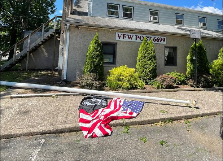 Flag Pole at New Jersey VFW Cut Down by Vandals