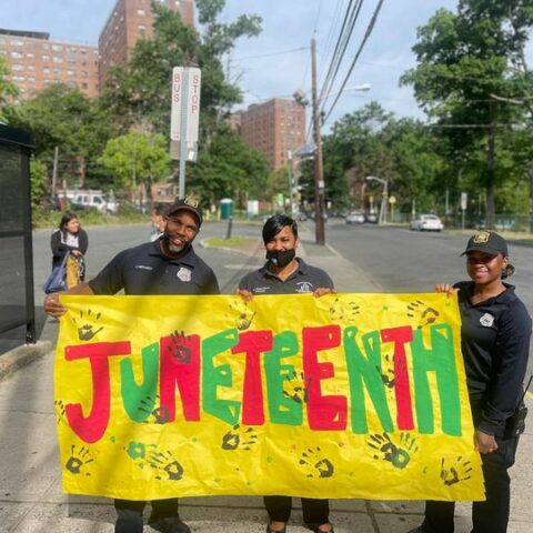 Newark police officers join residents in celebration of juneteenth - photo licensed by shore news network.