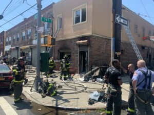 Four firefighters injured battling brooklyn three alarm fire