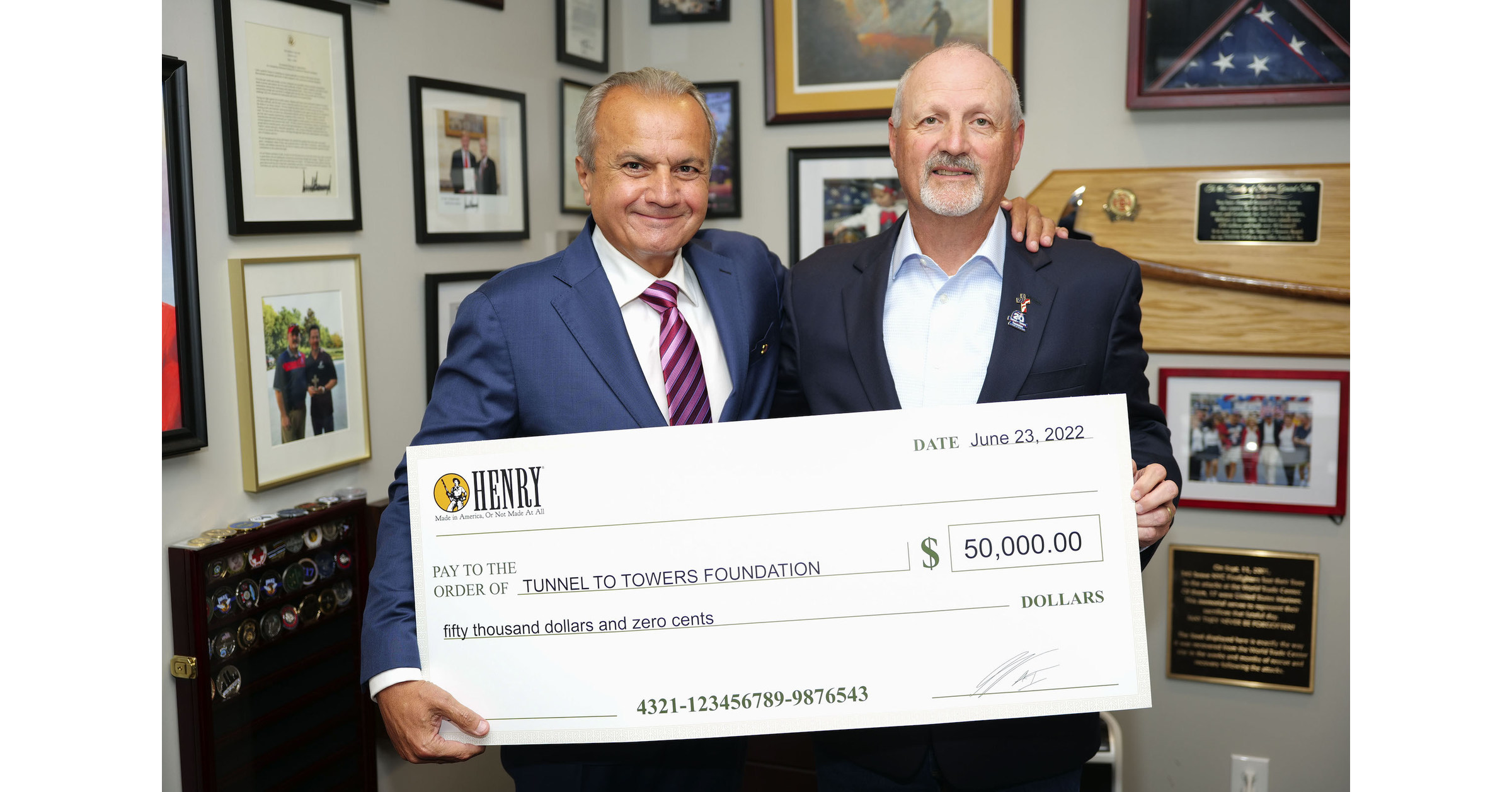 Henry Repeating Arms Kicks Off Million Dollar Pledge with Donation to Tunnel to Towers Foundation