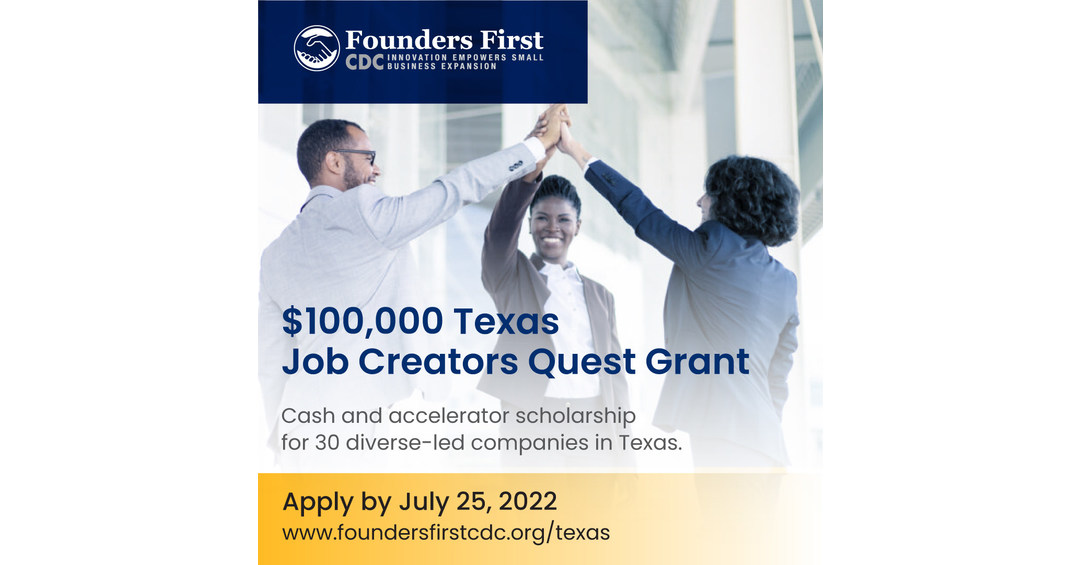 National Non-Profit, Founders First CDC, To Award Another Round of Grants to Texas Businesses