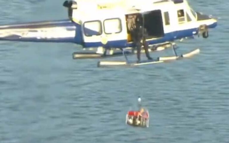 Nypd rescue boater thrown overboard after vessel capsized and sank - photo licensed by shore news network.
