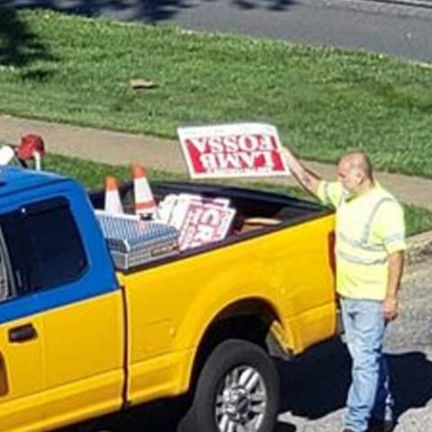 Ocean county worker caught removing signs of trump-aligned congressional candidate, not opponent - photo licensed by shore news network.