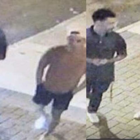 Suspects who defaced police vehicle caught on camera in newark - photo licensed by shore news network.