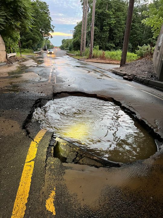 Laurel Avenue Remains Closed After Water Main Break Causes Road Collapse