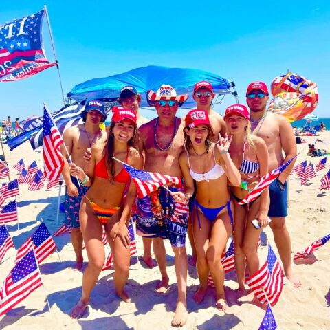 Nj 101. 5 author gets ripped after complaining about patriotic flags at the beach - photo licensed by shore news network.
