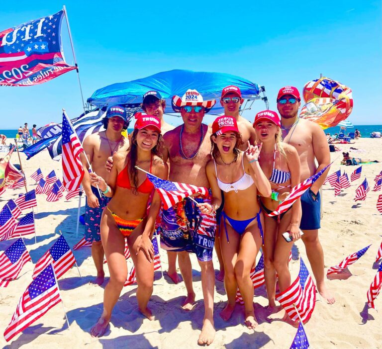 Nj 101. 5 author gets ripped after complaining about patriotic flags at the beach - photo licensed by shore news network.