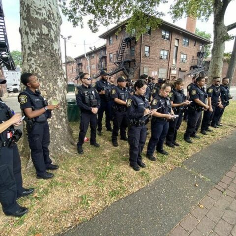 Newark police share a moment of community policing success - photo licensed by shore news network.