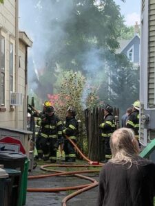 Brief: haddonfield firefighters battle blaze at residence