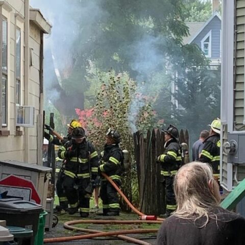 Brief: haddonfield firefighters battle blaze at residence - photo licensed by shore news network.