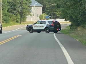 Truck crashed into telephone pole, shutting down east veterans highway