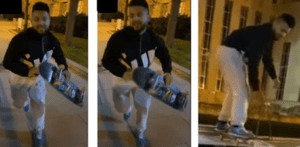 Suspect caught on camera damaging d. C. Police car