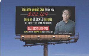 Did new jersey congressman andy kim take money from teachers union to keep schools closed during pandemic?