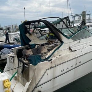 Boater rushed to hospital after fire at norwalk marina - photo licensed by shore news network.