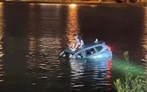 Man drives car into lake after blowing through stop sign at the jersey shore
