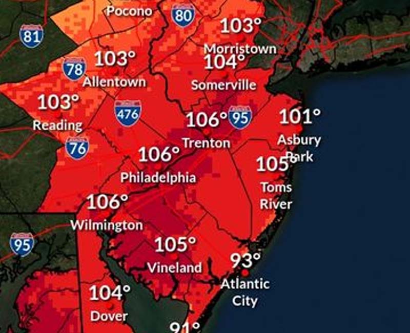 Extreme Heat Warning in Effect at the Jersey Shore Sunday