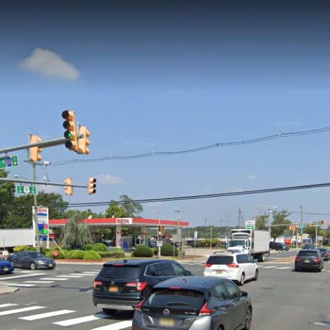 Van flips in crash at busy lakewood intersection - photo licensed by shore news network.