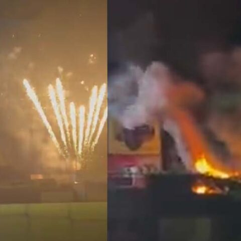 Fire breaks out at jersey shore baseball stadium during fourth of july fireworks show - photo licensed by shore news network.