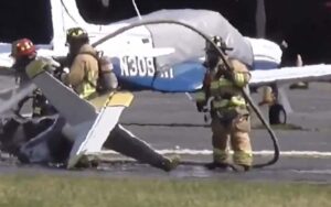 Pilot suffers serious burns in linden plane fire