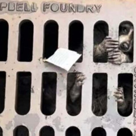 North bergen dpw workers rescue racoon stuck in sewer after passing storm - photo licensed by shore news network.