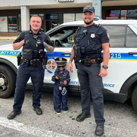 How cute is this? Baltimore cops out and about in the community - photo licensed by shore news network.