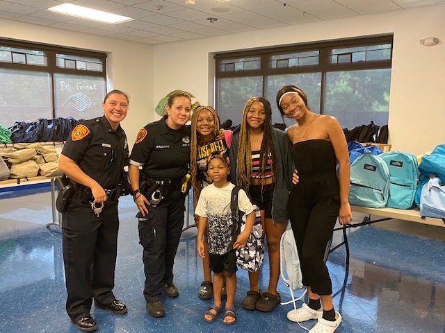 Officers Visit Bellport Boys and Girls Club Ahead of New School Year