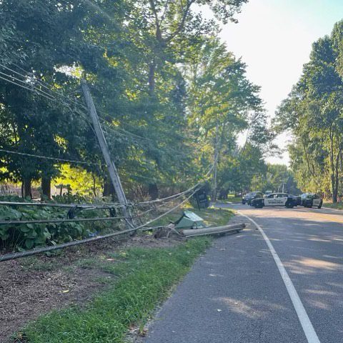 Crash Knocks Out Power, Downs Lines in Marlboro