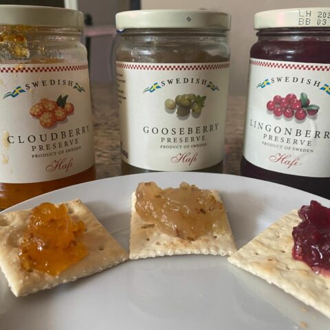 We tried three rare swedish made berry preserves, cloudberry, gooseberry and lingonberry - photo licensed by shore news network.
