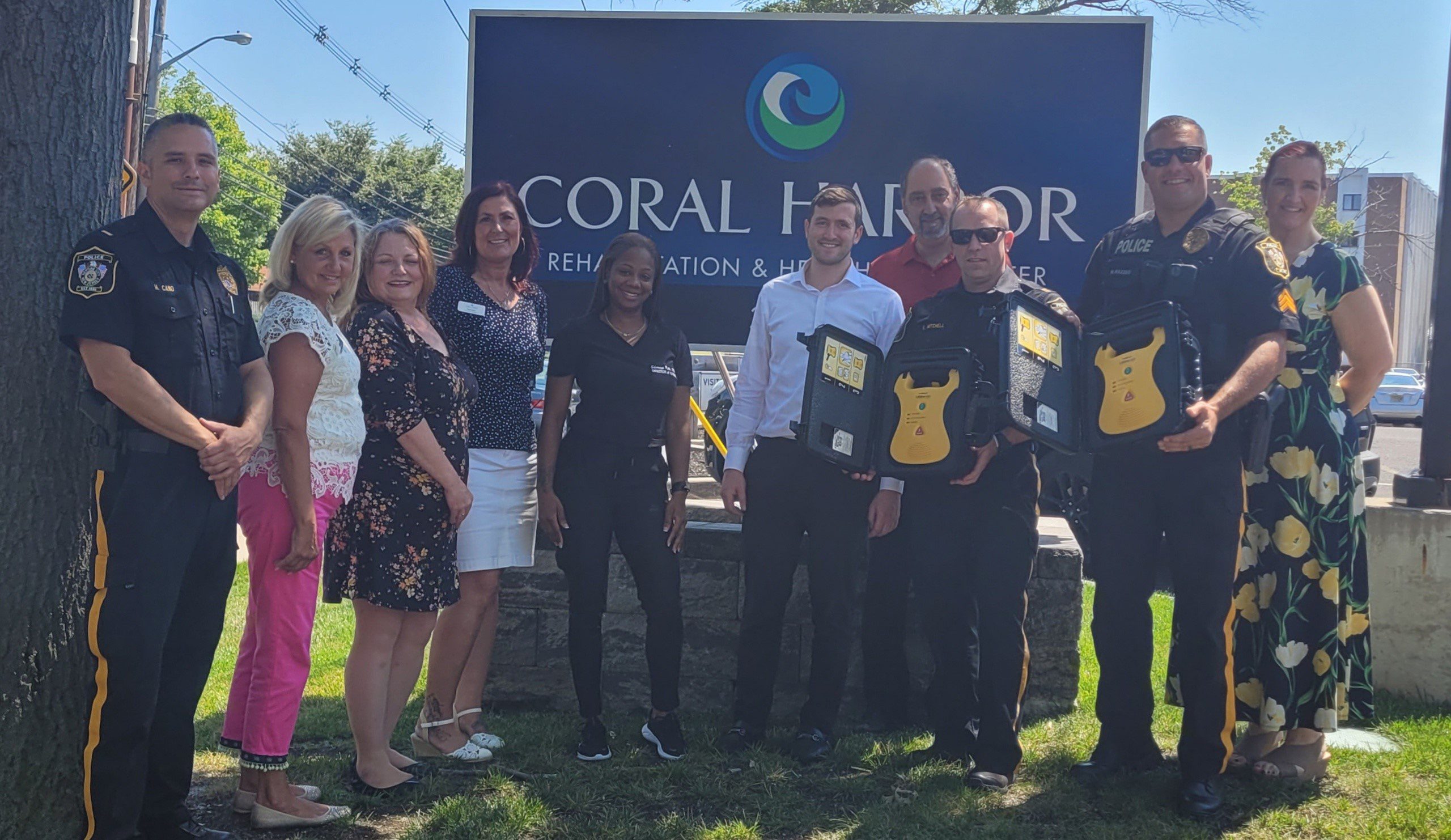 Coral Harbor Rehab Donates Defibrillators to Neptune City Police Department